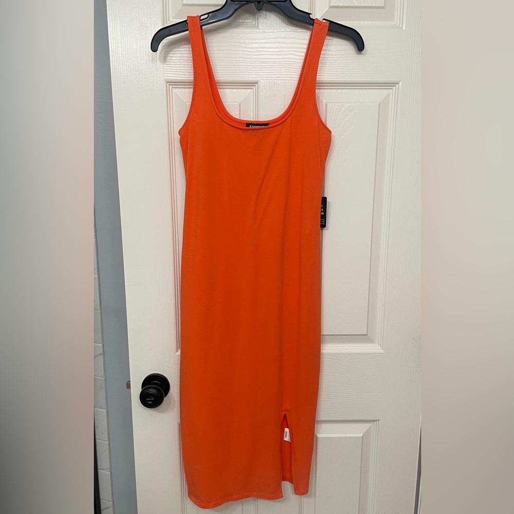 Express body-con dress. Slit at knee